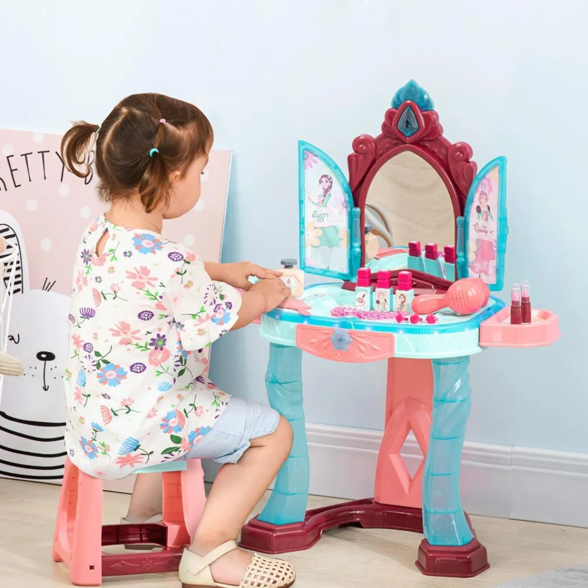 Homcom Muñecas*Aiyaplay - Tocador con taburete