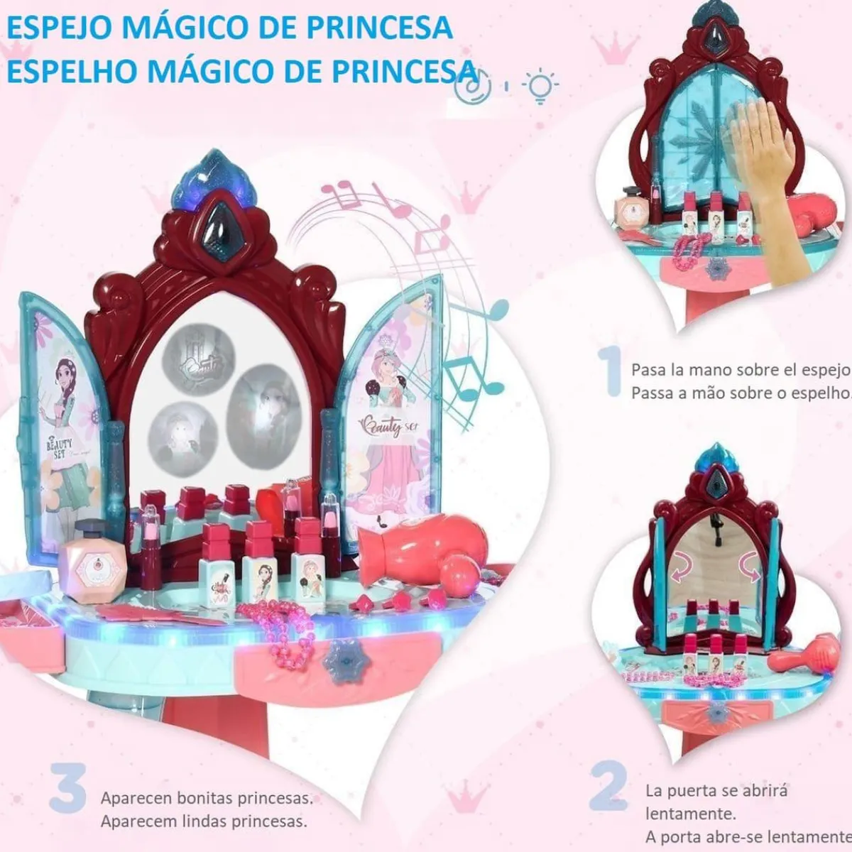 Homcom Muñecas*Aiyaplay - Tocador con taburete