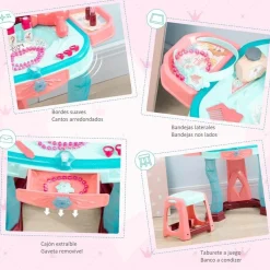 Homcom Muñecas*Aiyaplay - Tocador con taburete