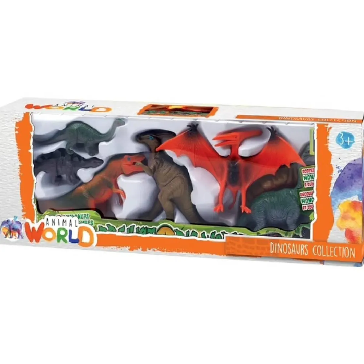 ANIMAL WORLD Coleccionables Y Mini Mundos*- Pack 7 figuras de dinosaurios