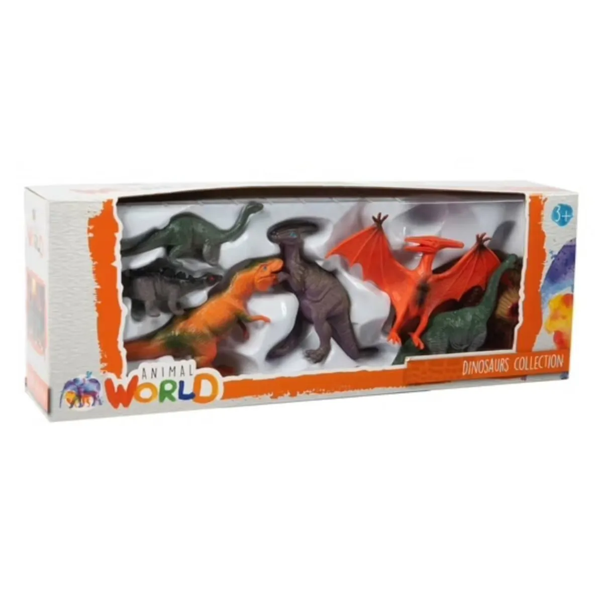ANIMAL WORLD Coleccionables Y Mini Mundos*- Pack 7 figuras de dinosaurios