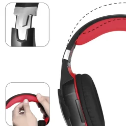 KLACK EUROPE Figuras De Acción*Auriculares Gaming con LED y control de volumen para consola PS4, XBOX y PC Rojo