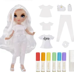 RAINBOW HIGH Muñecas*BABY born - Muñeca Fashion DIY ojos azules, top y zapatos extra, rotuladores lavables arcoiris