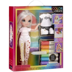RAINBOW HIGH Muñecas*BABY born - Muñeca Fashion DIY ojos azules, top y zapatos extra, rotuladores lavables arcoiris