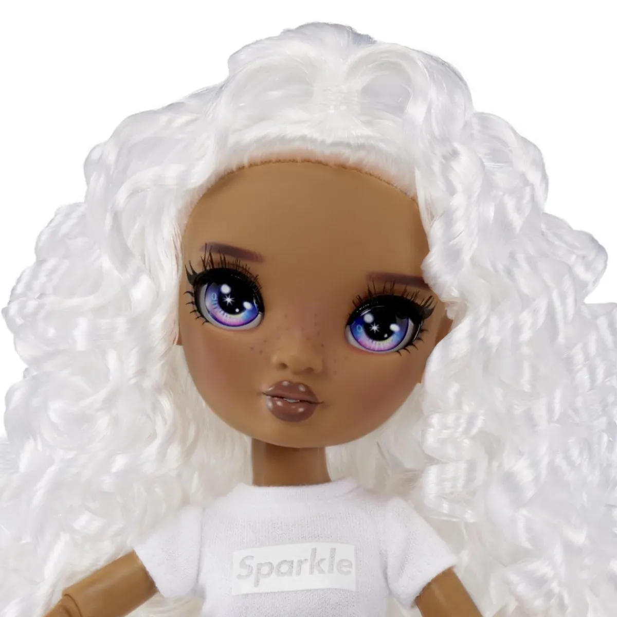 RAINBOW HIGH Muñecas*BABY born - Muñeca Fashion DIY colorear y crear - ojos morados, pelo rizado, top y zapatos extra, rotuladores arcoiris