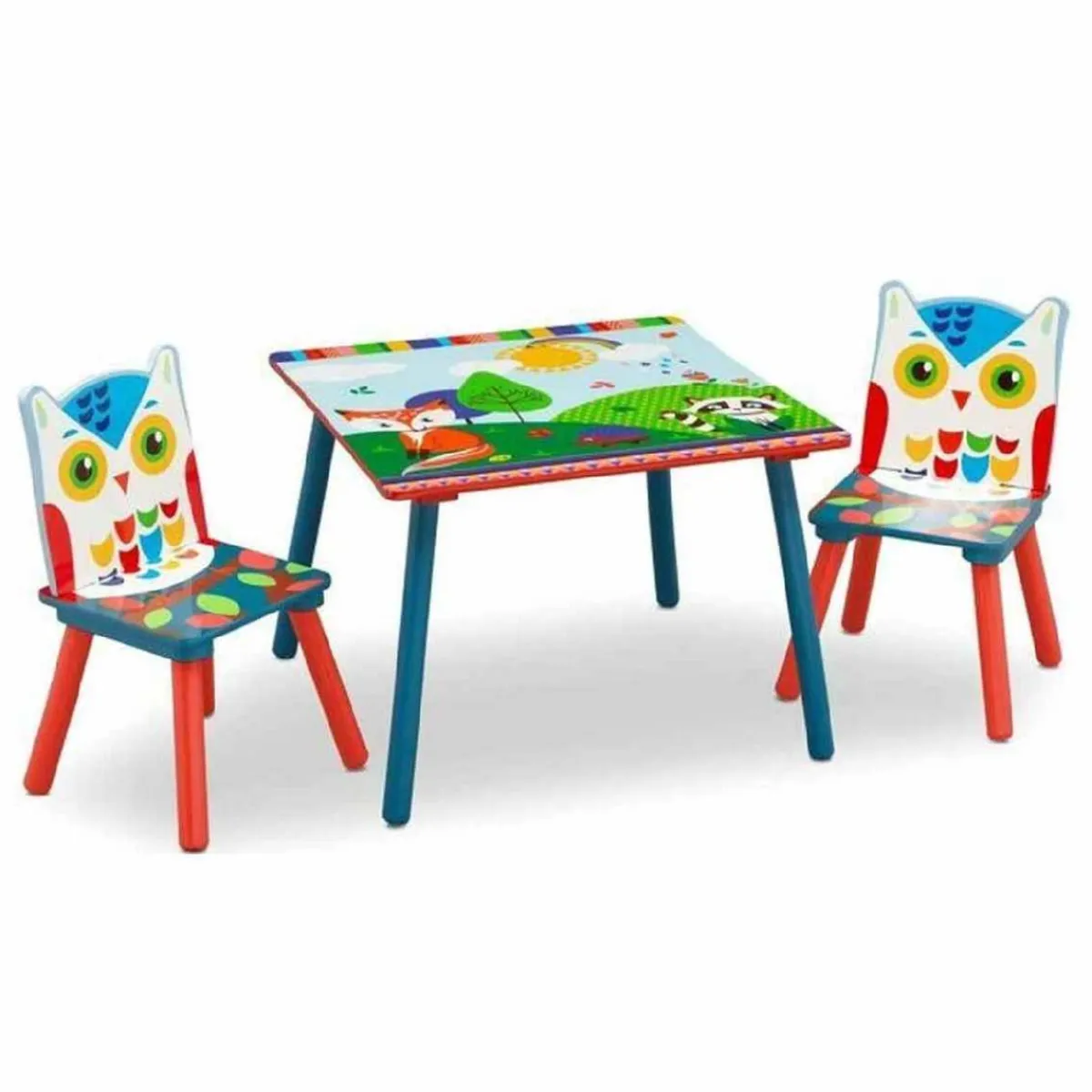 TOYS "R" US Estilo De Vida*Baby Smile - Mesa con dos sillas de madera Buho