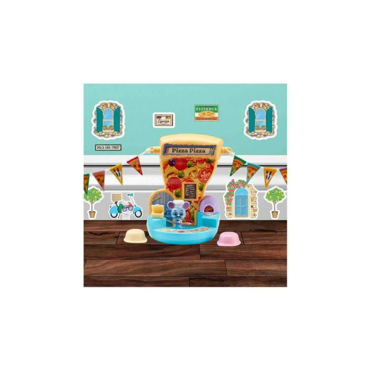 BANDAI Coleccionables Y Mini Mundos*- Pizzería Mouse in The House: Playset Juego Imaginativo