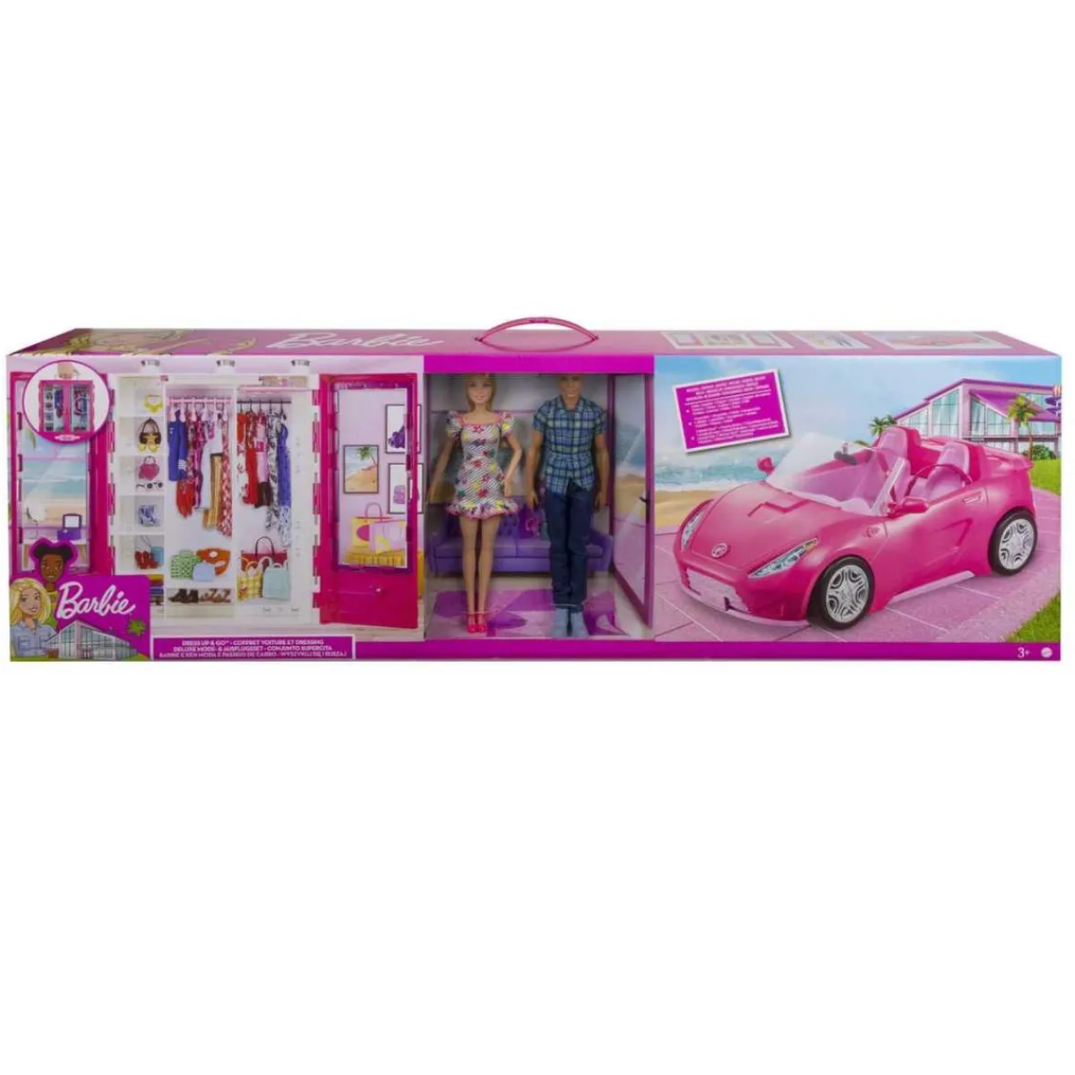 BARBIE Muñecas*- y Ken con vehículo y armario