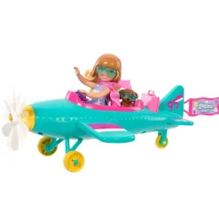 MATTEL Muñecas*Barbie - Juguete avión biplaza con hélice giratoria y accesorios ㅤ