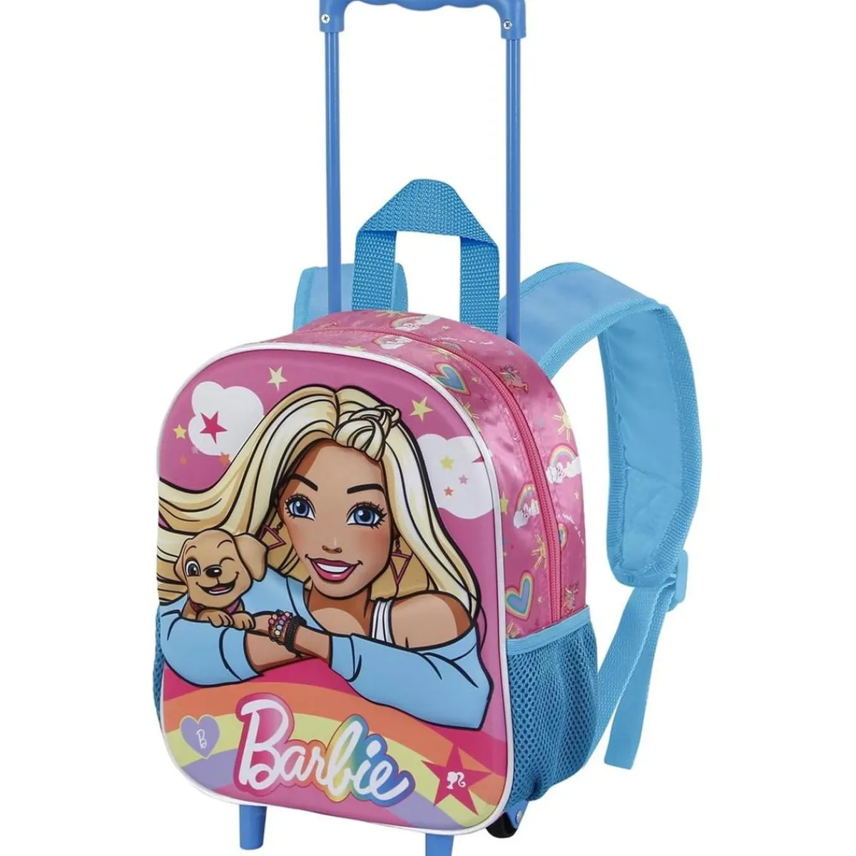 KARACTER MANIA Material Escolar*Barbie - Mochila infantil 3D con ruedas, Rosa ㅤ