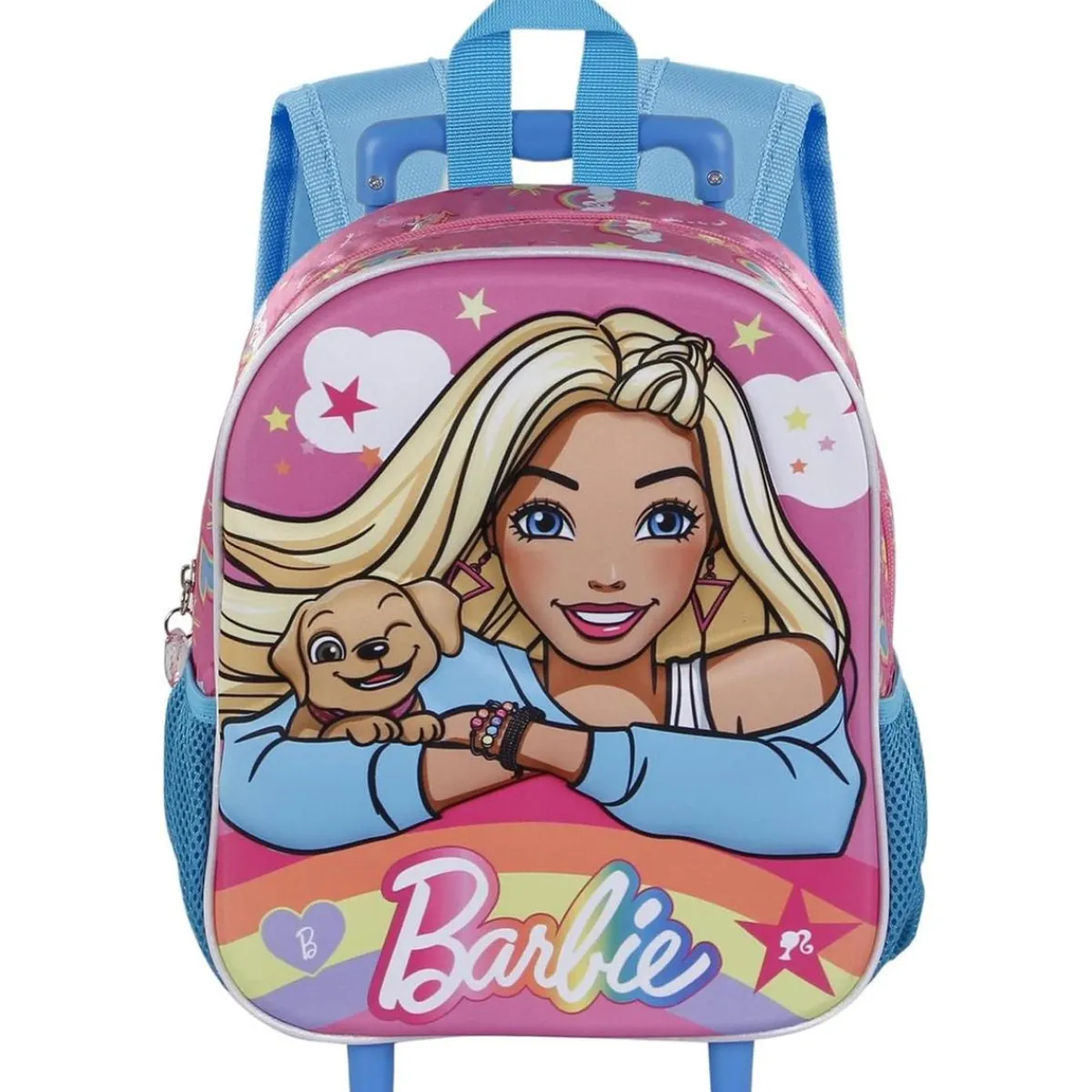 KARACTER MANIA Material Escolar*Barbie - Mochila infantil 3D con ruedas, Rosa ㅤ