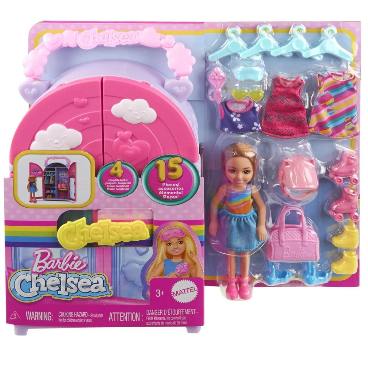 MATTEL Muñecas*Barbie - Muñeca chelsea con armario, ropa y accesorios