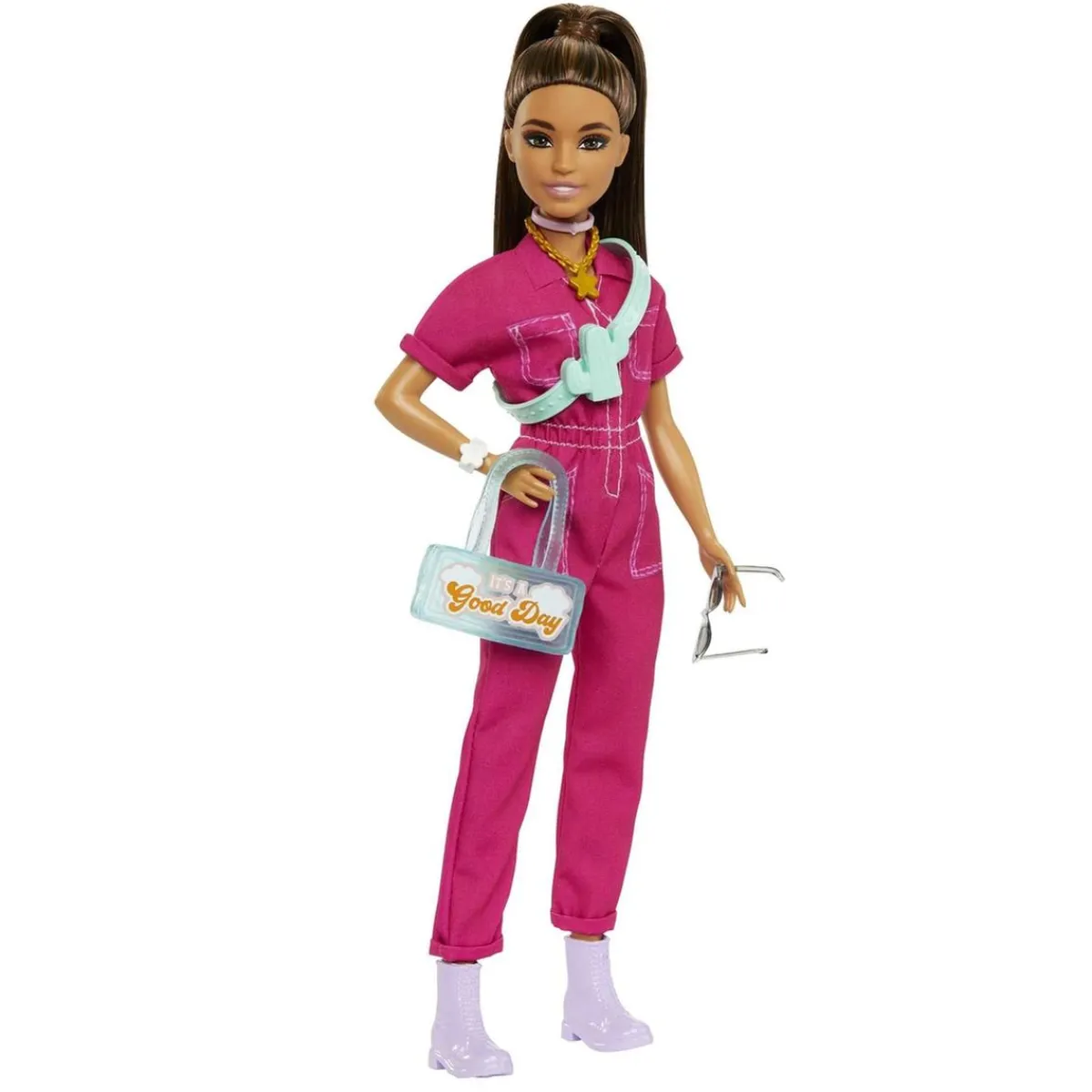 MATTEL Muñecas*Barbie - Muñeca con Mono Rosa y Complementos de Moda ㅤ