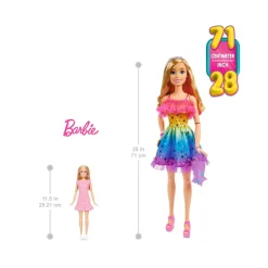 MATTEL Muñecas*Barbie - Muñeca de 71 cm con vestido arcoíris