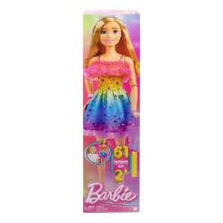 MATTEL Muñecas*Barbie - Muñeca de 71 cm con vestido arcoíris