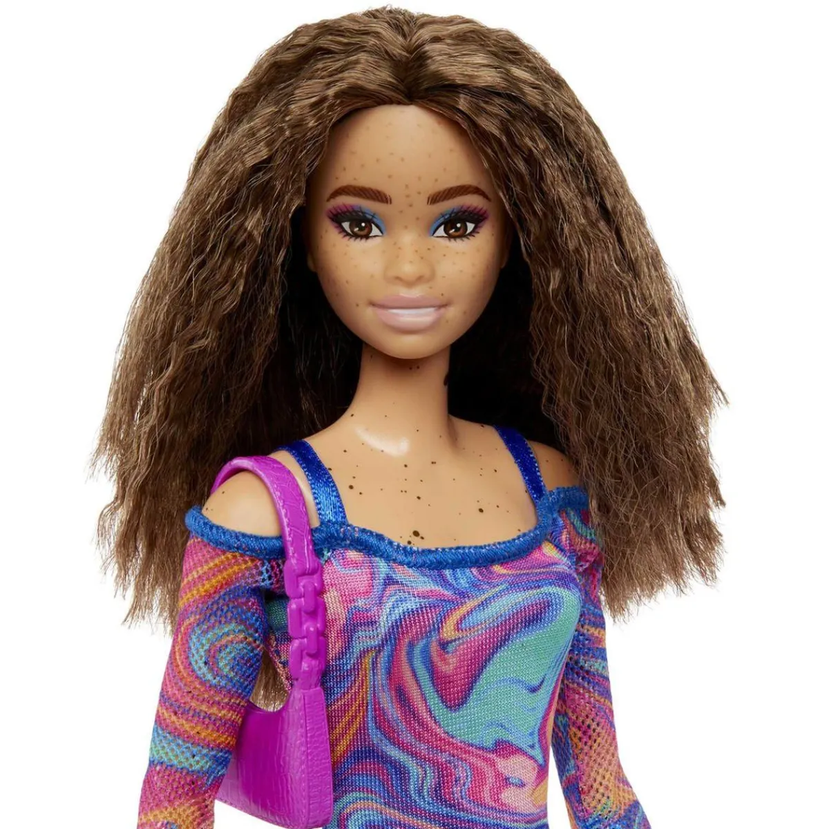 MATTEL Muñecas*Barbie - Muñeca Fashionista con vestido estampado mármol y accesorios de moda ㅤ