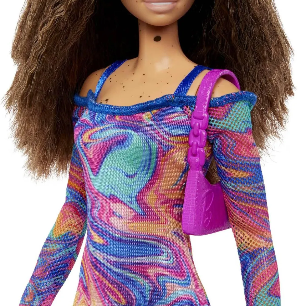 MATTEL Muñecas*Barbie - Muñeca Fashionista con vestido estampado mármol y accesorios de moda ㅤ