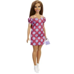 BARBIE Muñecas*- Muñeca Fashionista Curvy Vitiligo - Vestido de lunares