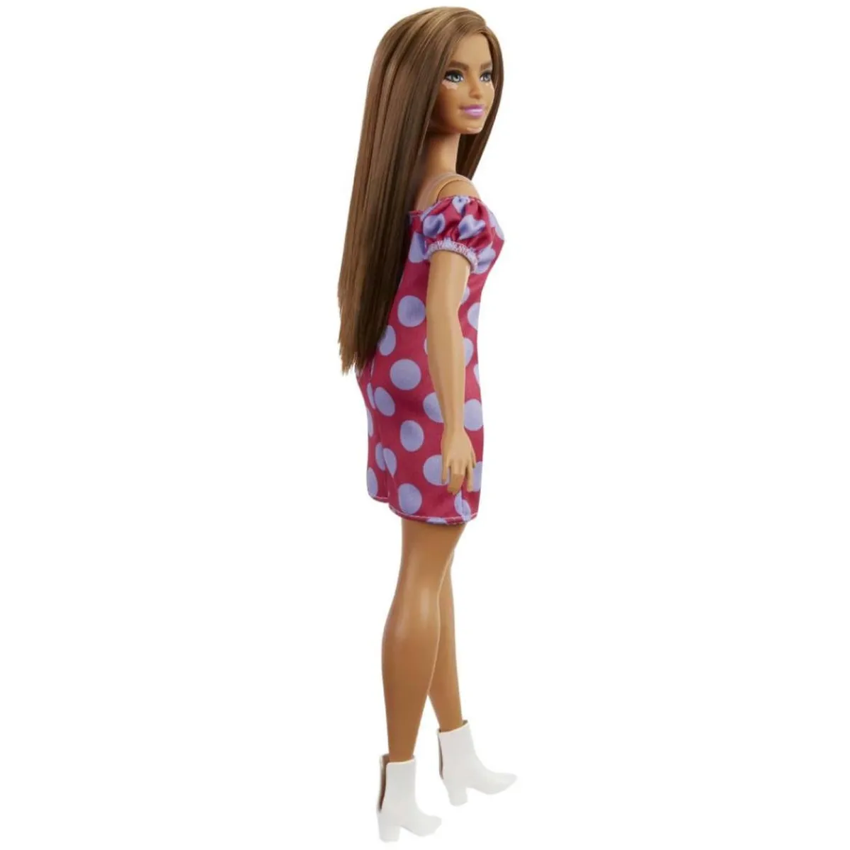 BARBIE Muñecas*- Muñeca Fashionista Curvy Vitiligo - Vestido de lunares