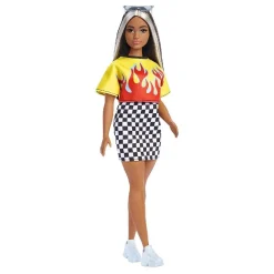 BARBIE Muñecas*- Muñeca fashionista - Top con llamas y falda a cuadros
