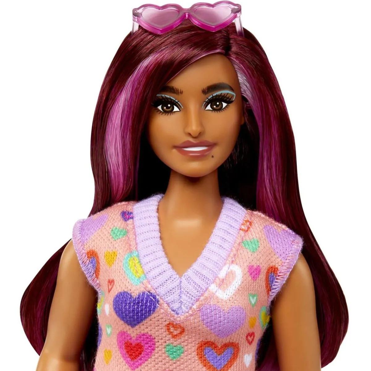 MATTEL Muñecas*Barbie - Muñeca Fashionista con vestido de corazones y accesorios de moda ㅤ