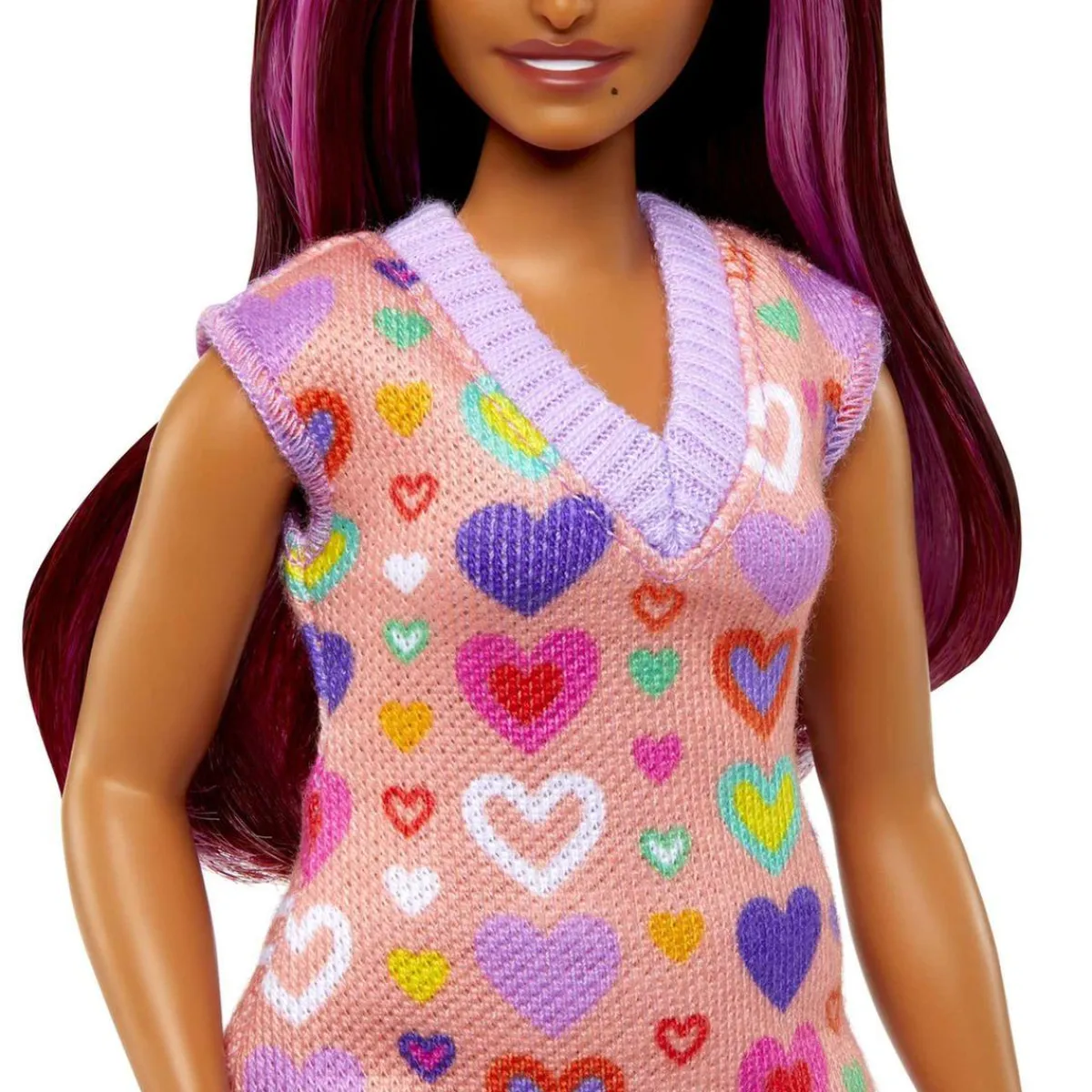 MATTEL Muñecas*Barbie - Muñeca Fashionista con vestido de corazones y accesorios de moda ㅤ