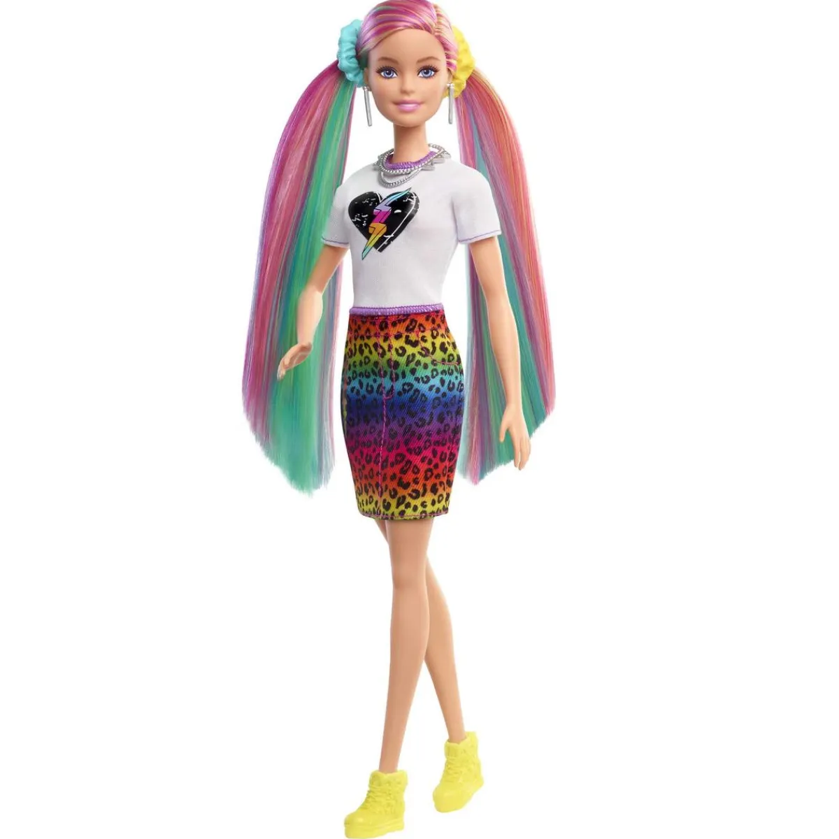 BARBIE Muñecas*- Muñeca Pelo arcoíris y leopardo