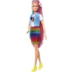 BARBIE Muñecas*- Muñeca Pelo arcoíris y leopardo