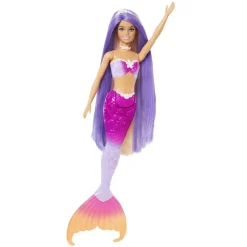 MATTEL Muñecas*Barbie - Muñeca sirena cambio de color con delfín y accesorios ㅤ