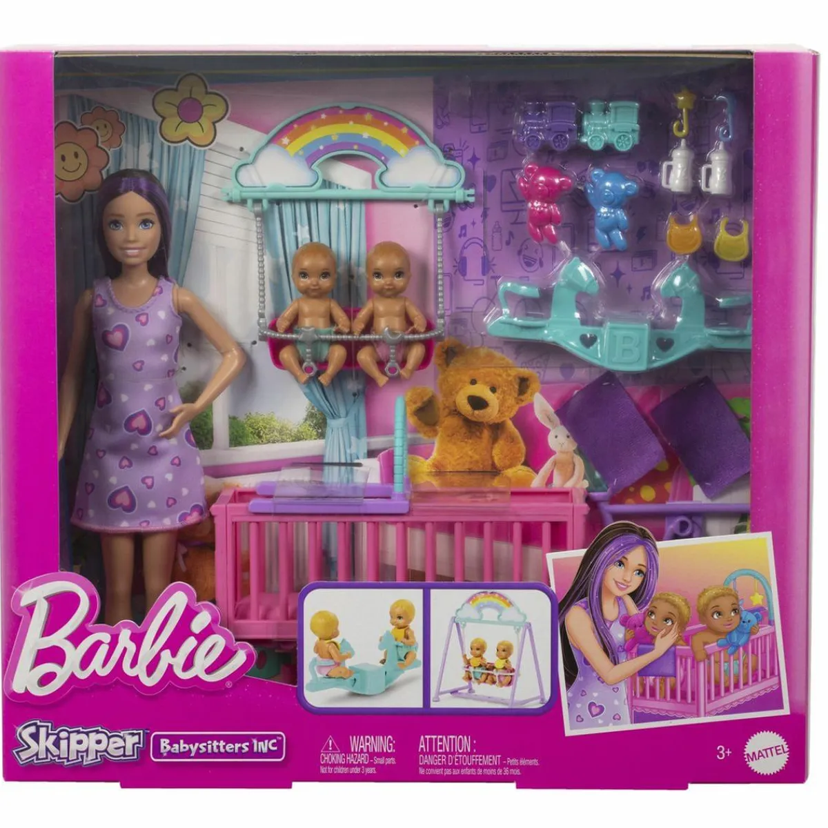 MATTEL Muñecas*Barbie - Muñeca Skipper canguro con gemelos y accesorios
