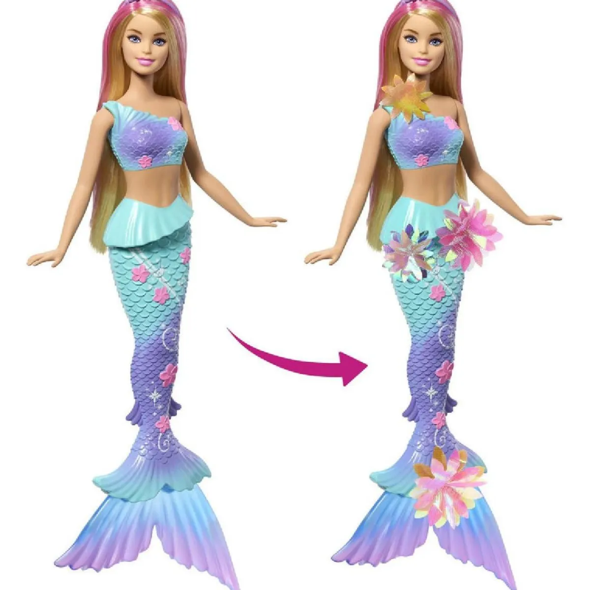 BARBIE Muñecas*- Sirena Flores Mágicas - Rubia