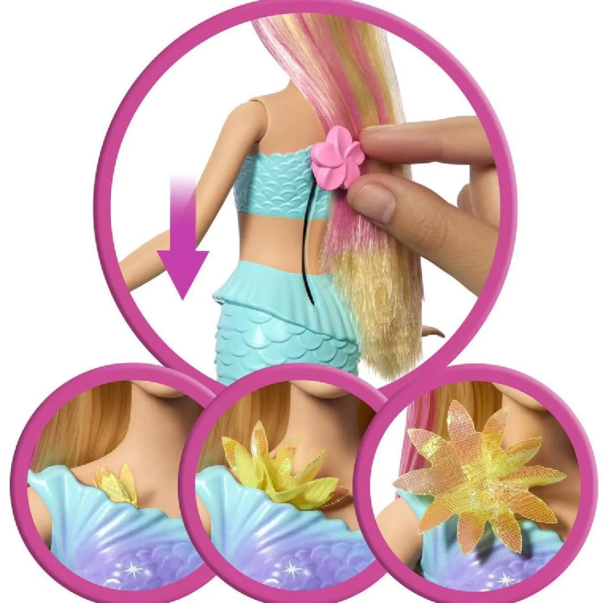 BARBIE Muñecas*- Sirena Flores Mágicas - Rubia