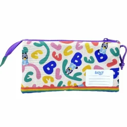 C Y P BRANDS Material Escolar*Bluey - Portatodo triple - Colección Rainbow