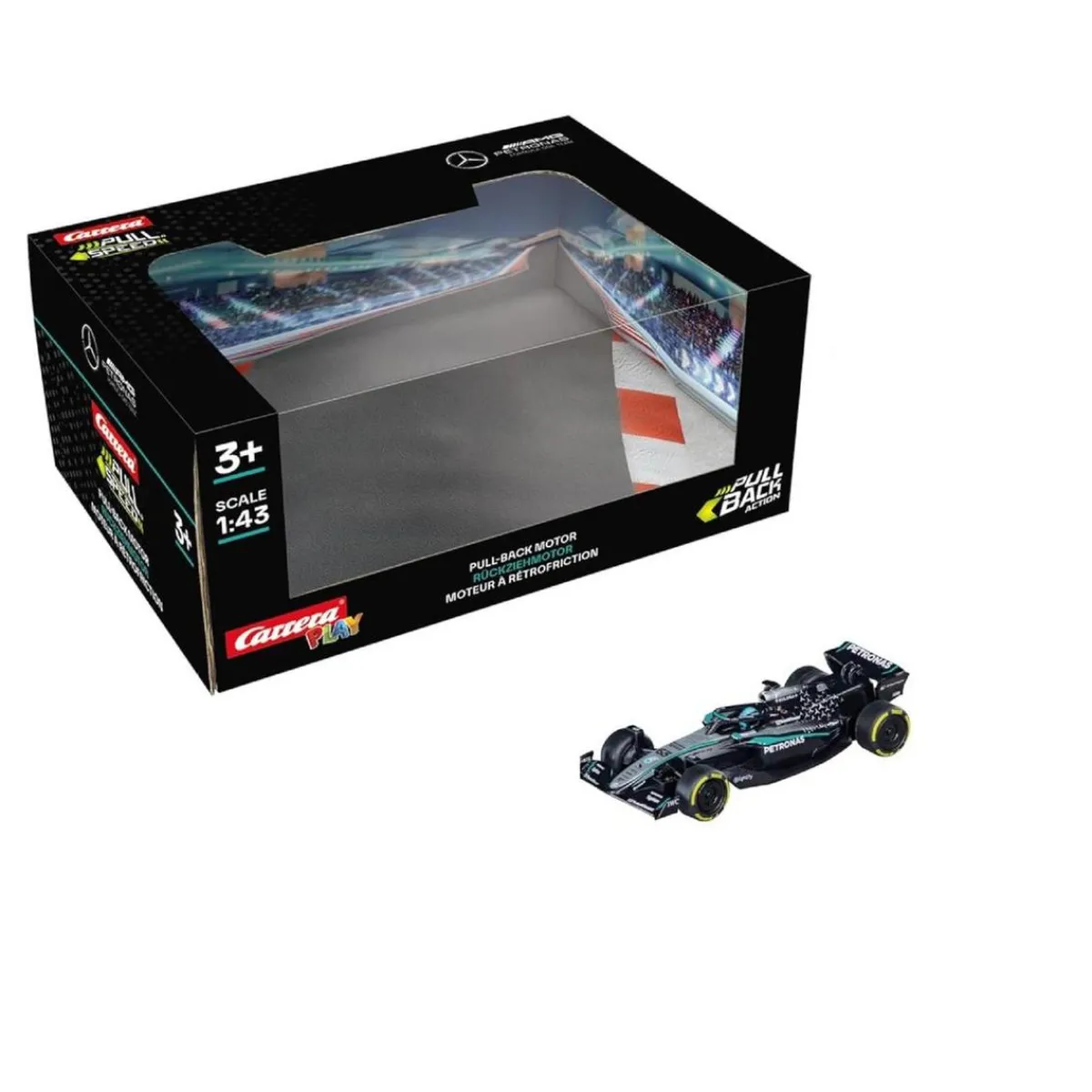 CARRERA Vehículos Y Circuitos*Pull Back Action - Mercedes AMG Petronas F1 n.63 G. Russel 1:43