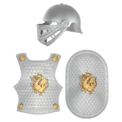 Funidelia Disfraces|Halloween*Casco, escudo y armadura medieval niños