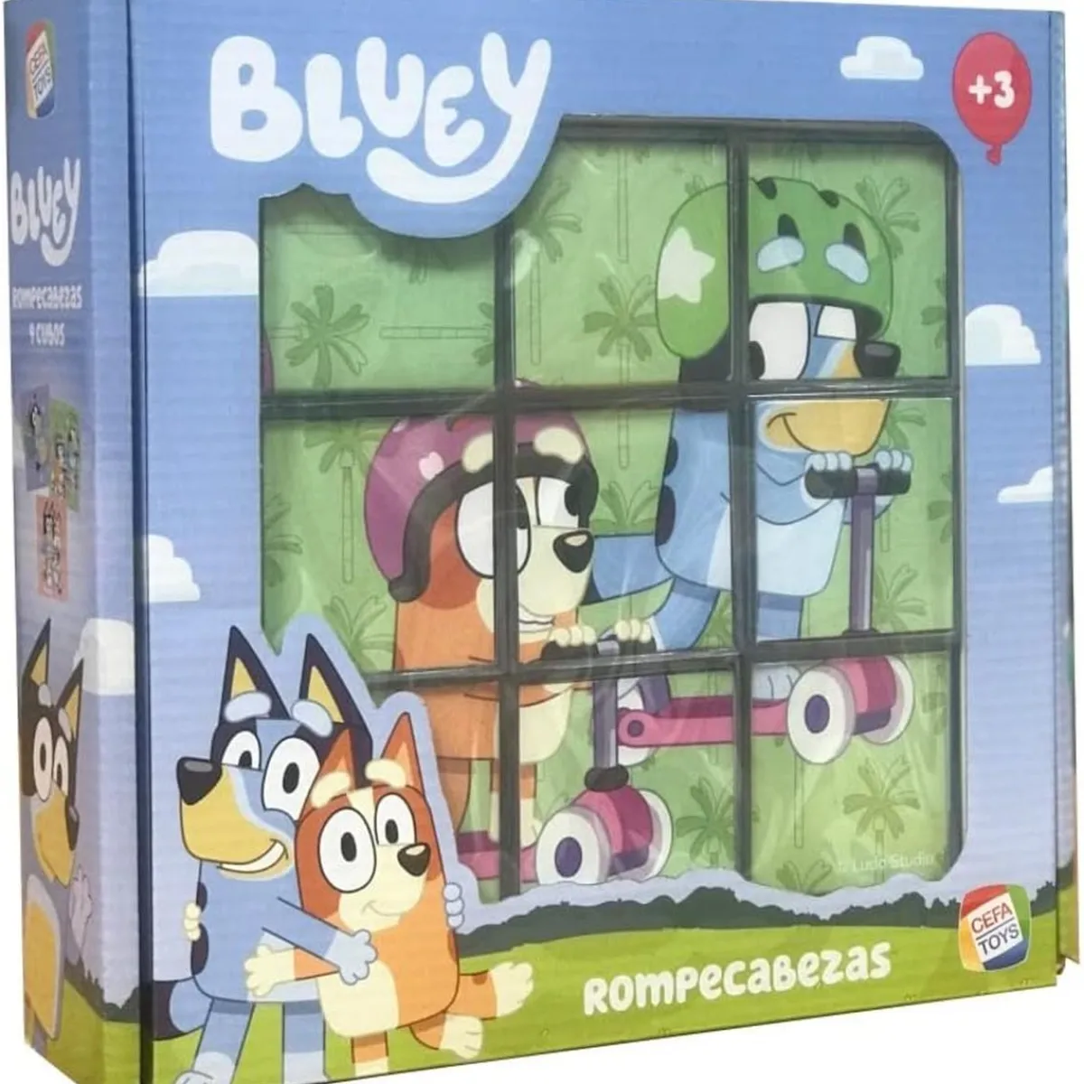 CEFA Friki Zone|Juguetes Educativos Y Libros*Toys - Bluey - Rompecabezas de 9 cubos Bluey ㅤ