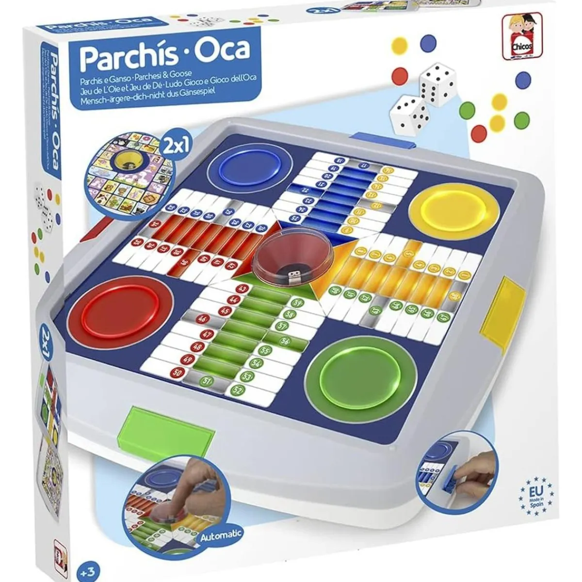 CHICOS Juegos Y Puzzles*- Parchis Y Oca Automatico ㅤ