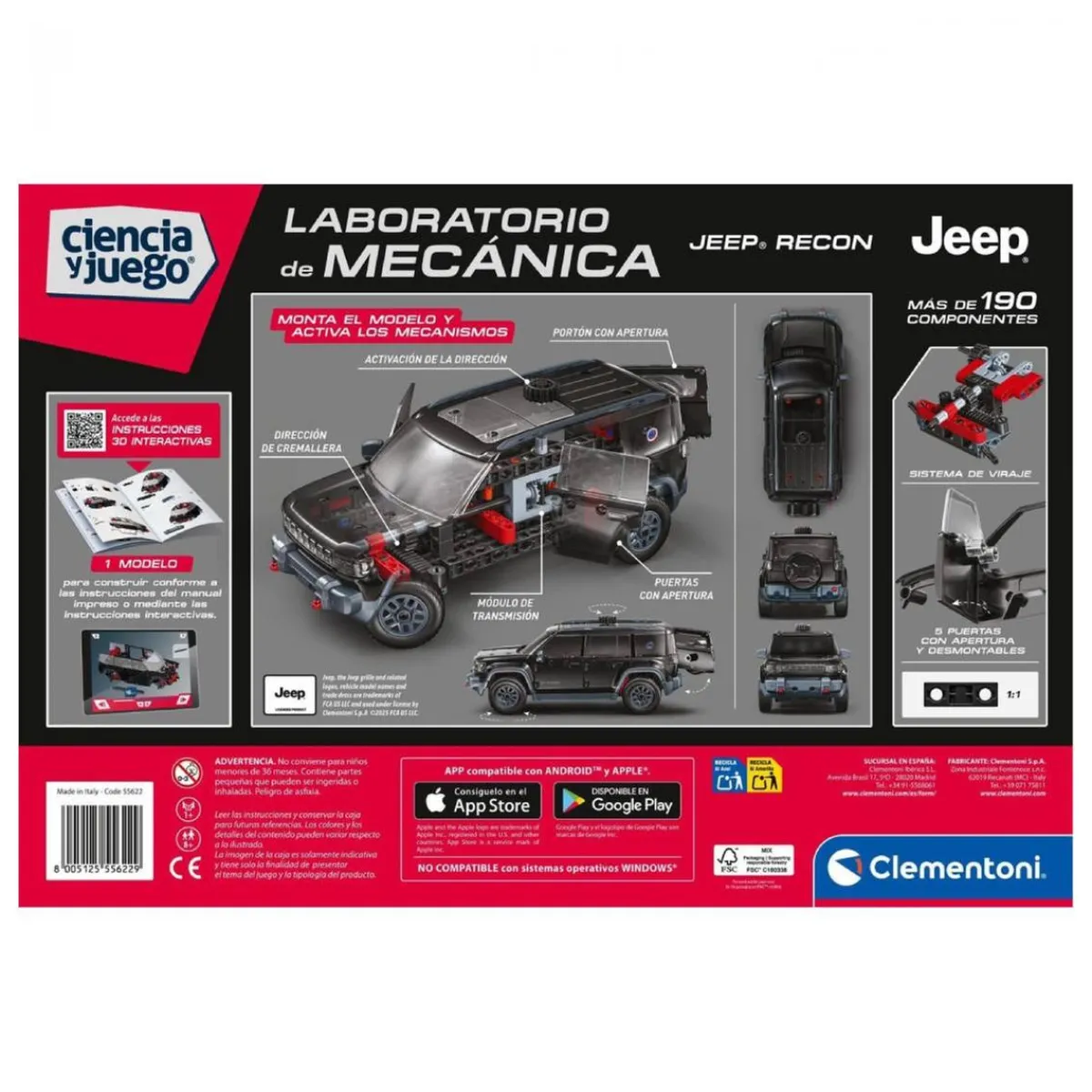 CLEMENTONI Steam*Ciencia y Juego - Laboratorio de mecánica Jeep Recon