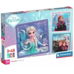 CLEMENTONI Juegos Y Puzzles*- 3 puzzles 48 piezas - Frozen