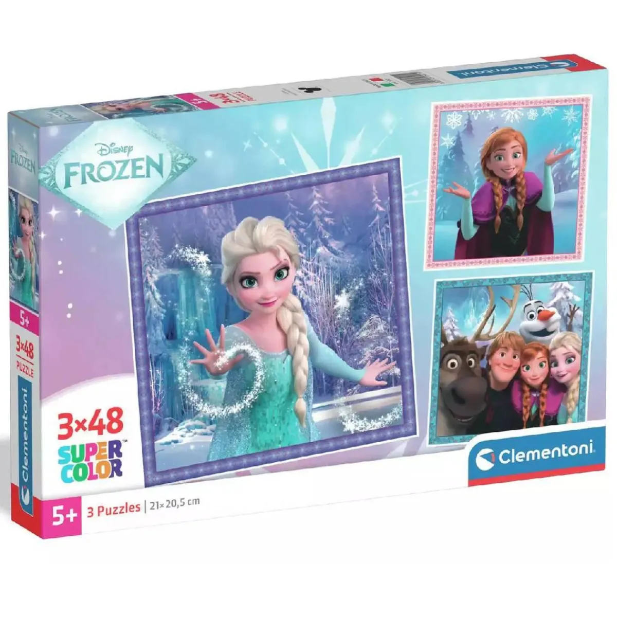 CLEMENTONI Juegos Y Puzzles*- 3 puzzles 48 piezas - Frozen