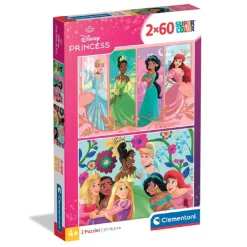 CLEMENTONI Juegos Y Puzzles*- 2 puzzles 60 piezas - Princesas Disney