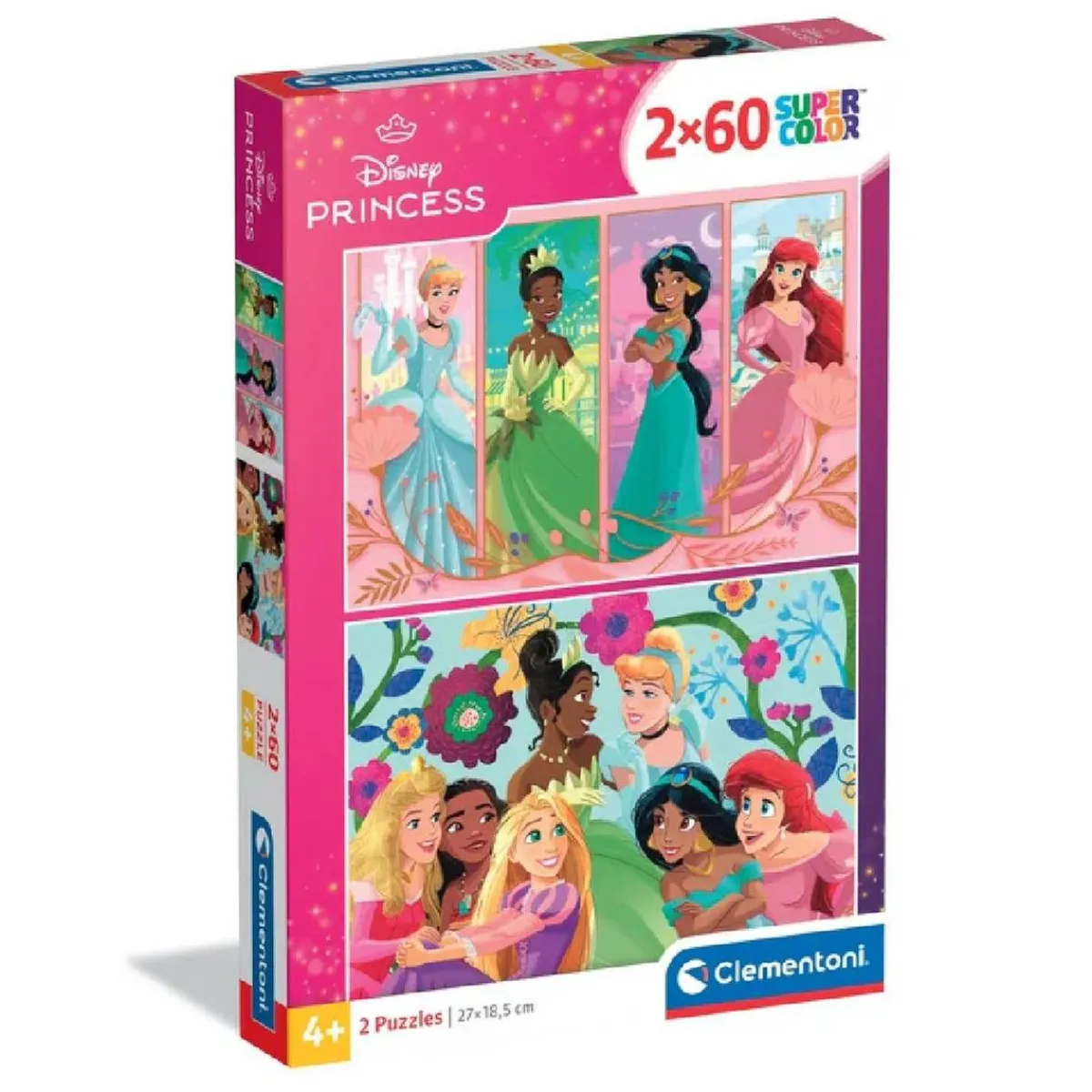 CLEMENTONI Juegos Y Puzzles*- 2 puzzles 60 piezas - Princesas Disney