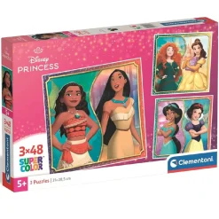 CLEMENTONI Juegos Y Puzzles*- 3 puzzles 48 piezas - Princesas Disney