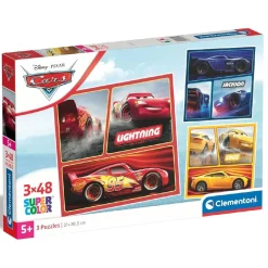 CLEMENTONI Juegos Y Puzzles*- 3 puzzles 48 piezas - Cars