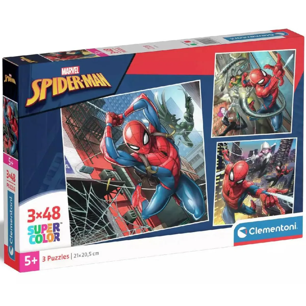 CLEMENTONI Juegos Y Puzzles*- 3 puzzles 48 piezas - Spiderman