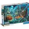 CLEMENTONI Juegos Y Puzzles*- Batalla de Piratas - Puzzle de 1000 Piezas para Adultos, Ilustración Multicolor ㅤ