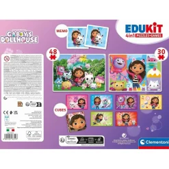 CLEMENTONI Juguetes Educativos Y Libros|Juegos Y Puzzles*- Gabbys Dollhouse - Puzzle Edukit 4 en 1