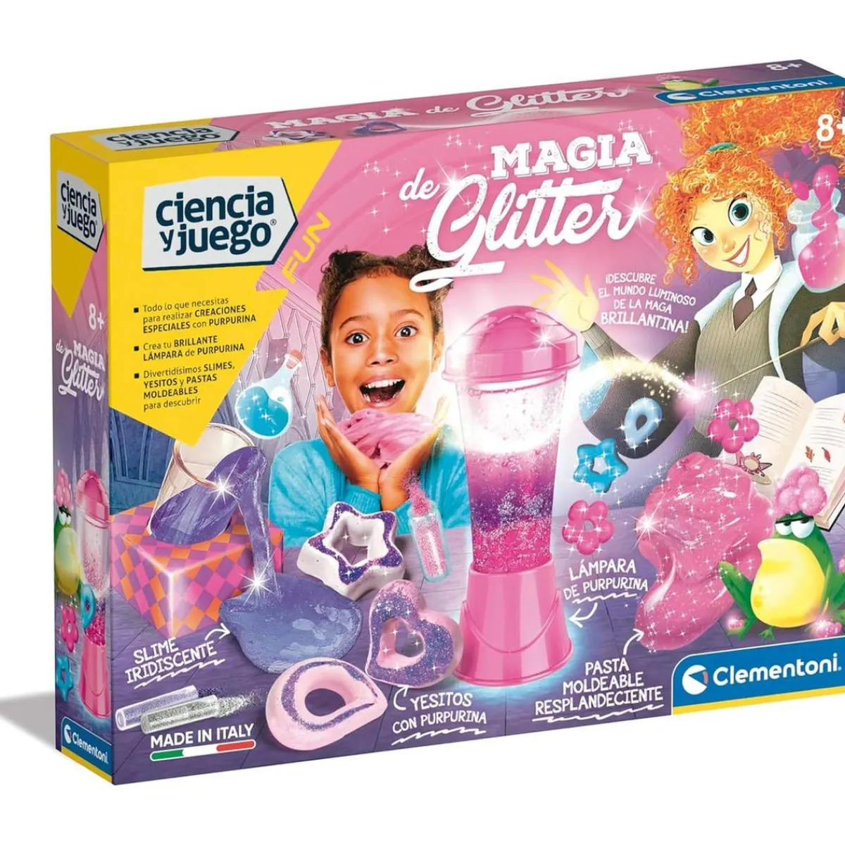 CLEMENTONI Steam*- Juego científico Magia Glitter Experimentos Coloridos ㅤ