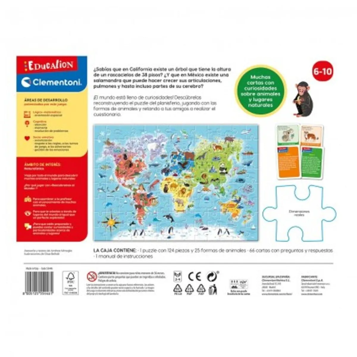 CLEMENTONI Friki Zone|Juguetes Educativos Y Libros*- Juego educativo descubramos el mundo, geografía y mapas ㅤ