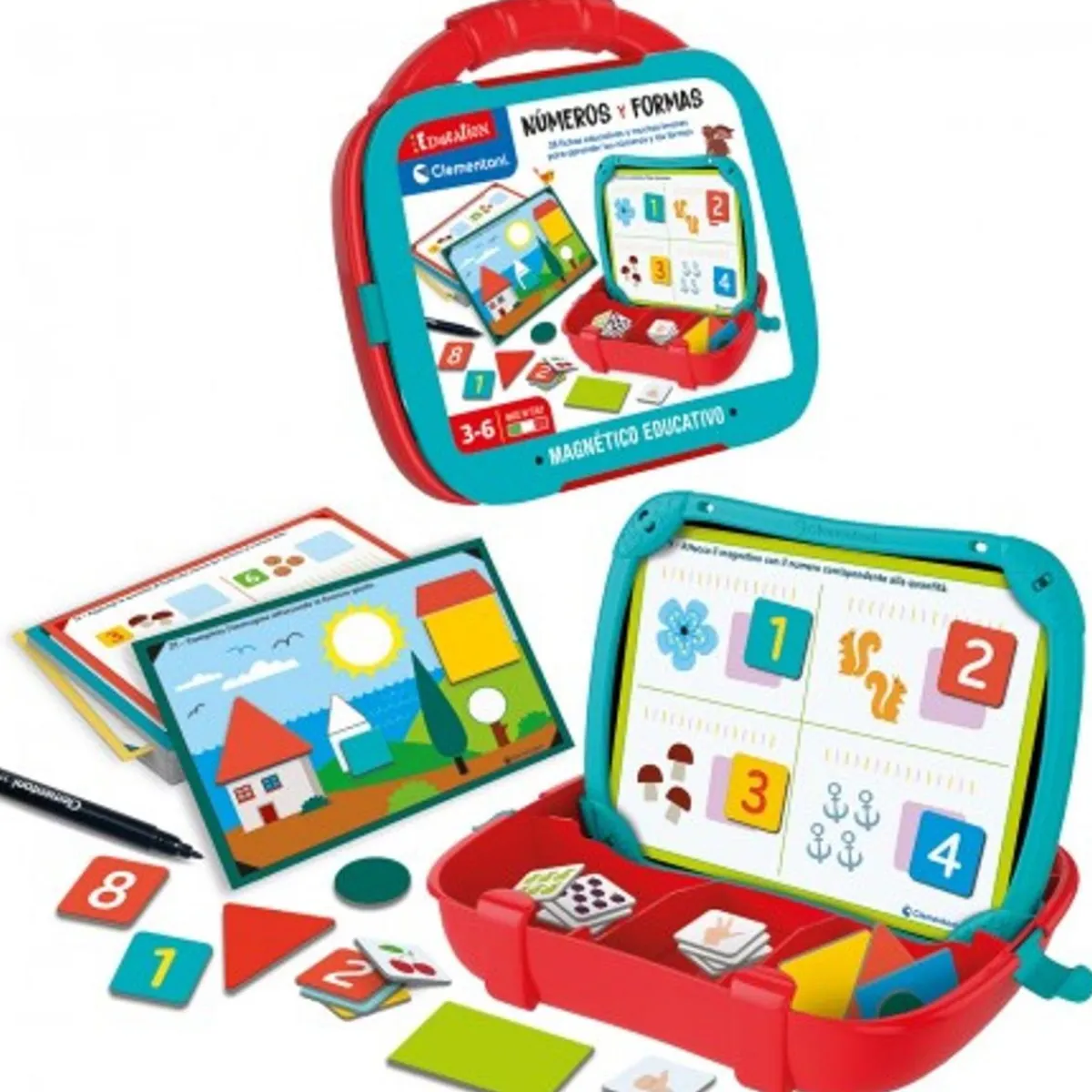 CLEMENTONI Friki Zone|Juguetes Educativos Y Libros*- Maletín magnético de números y formas educativo ㅤ